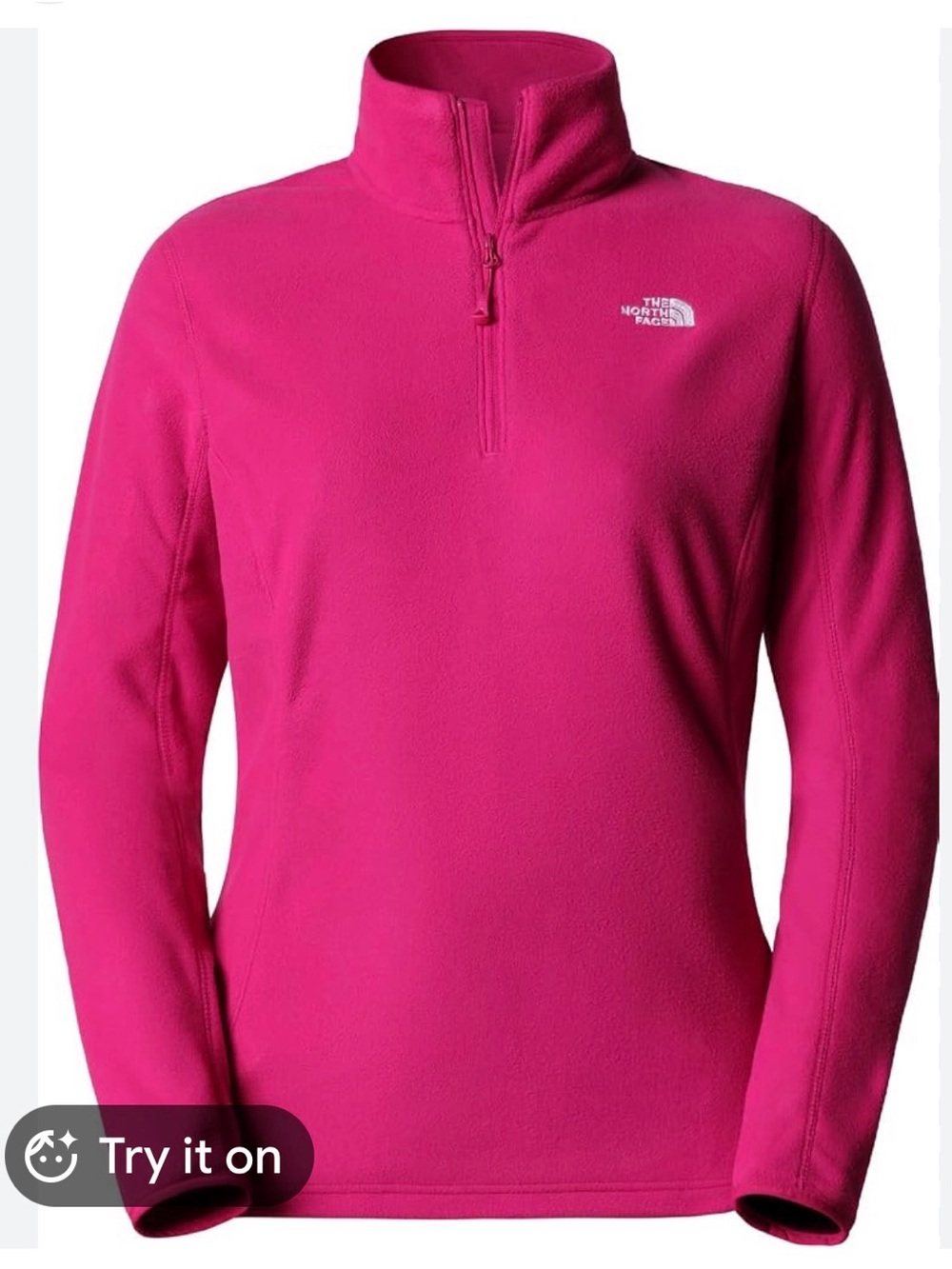 The North Face Women's Hot Pink Fleece 1/4 Zip Pullover